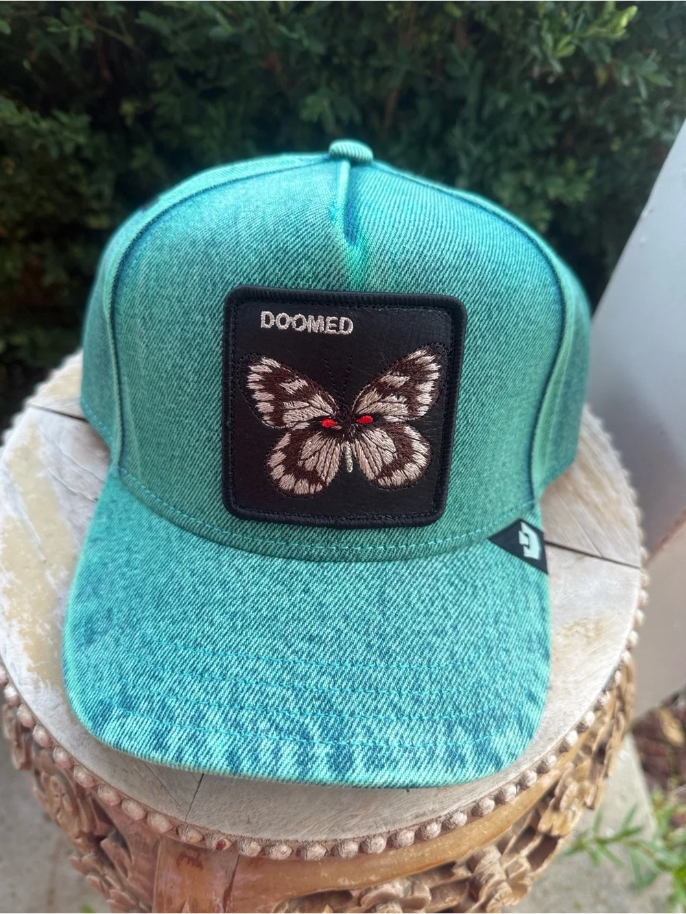🦋Unisex doomed green denim butterfly 🧢 hat 🦋